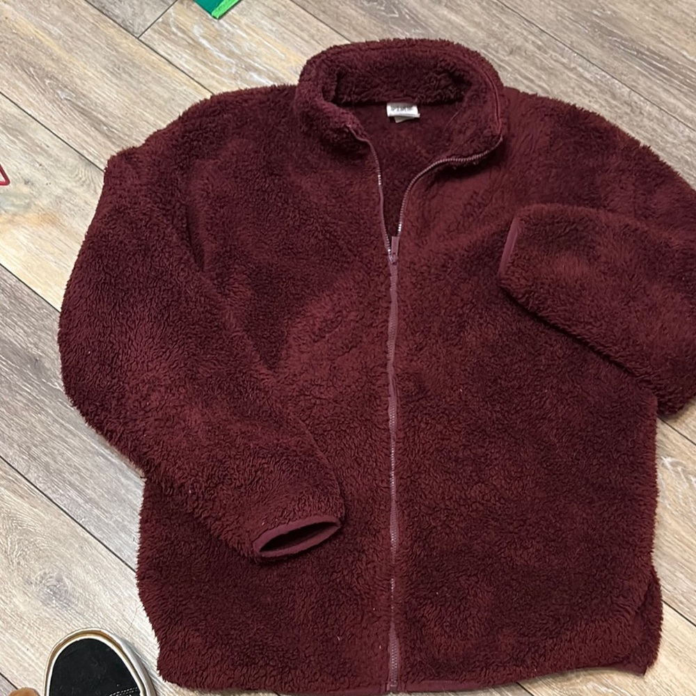 PINK Victoria's Secret Deep Red Teddy Jacket